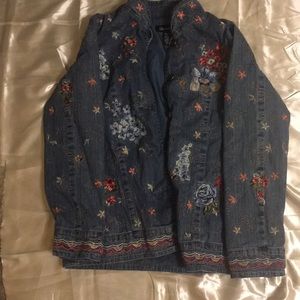 Floral denim&co denim jacket